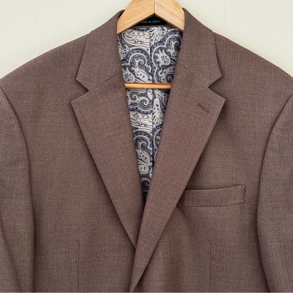 Lauren Ralph Lauren Men’s Tan Paisley Lining Suit Blazer Size 42L - Picture 2 of 6